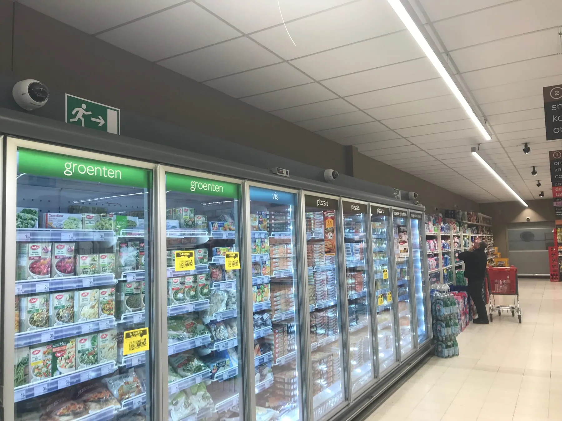 Camerabewaking in een supermarkt in Evergem, geplaatst door dV Security